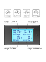 100AMPER WATTMETRE VOLTMETRE AMPERMETRE KHW METRE - Görsel 4